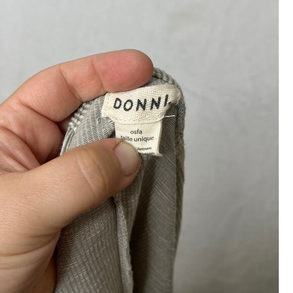 DONNI Anthropologie Gray Rib Knit Cotton Kimono Open Cardigan Robe Loungewear - Picture 3 of 5